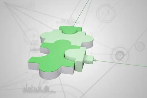 Composite image of green usb jigsaw Illustrazione stock