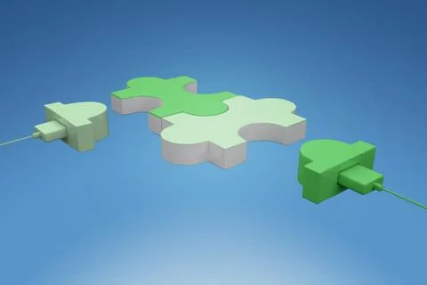 Composite image of green usb jigsaw Illustrazione stock