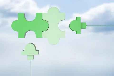 Composite image of green usb jigsaw Stock Illustration