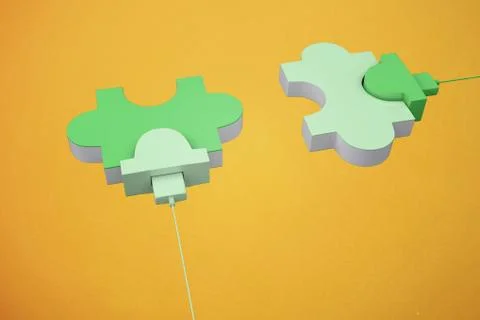 Composite image of green usb jigsaw 스톡 일러스트