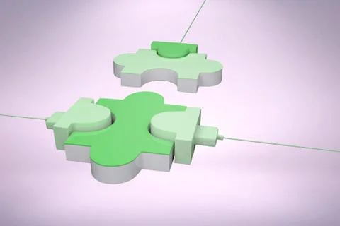Composite image of green usb jigsaw Stock Illustration