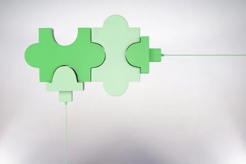 Composite image of green usb jigsaw Stockillustratie