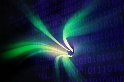 Composite image of green vortex with bright light 库存插图