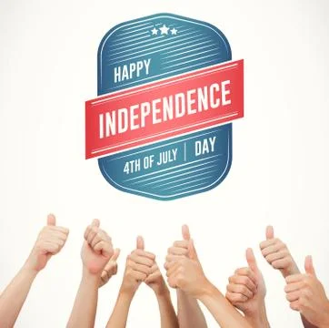 Composite image of group of hands giving thumbs up Ilustração Stock