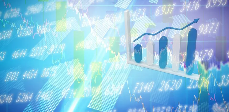 Composite image of growing graph symbol Illustrazione stock