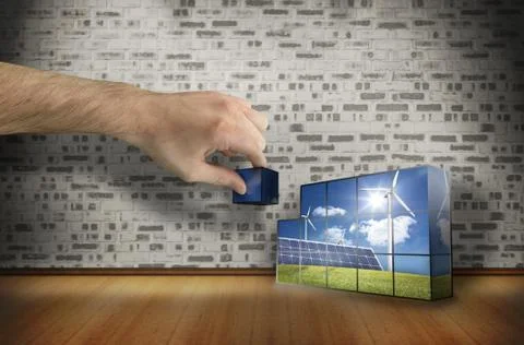 Composite image of hand building wall Ilustración de archivo