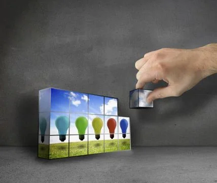 Composite image of hand building wall Stock Illustration