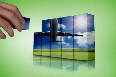 Composite image of hand building wall Stock Illustration