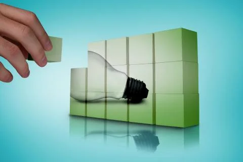 Composite image of hand building wall Stock Illustration