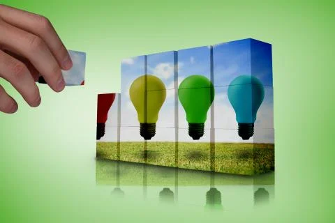 Composite image of hand building wall Stock Illustration