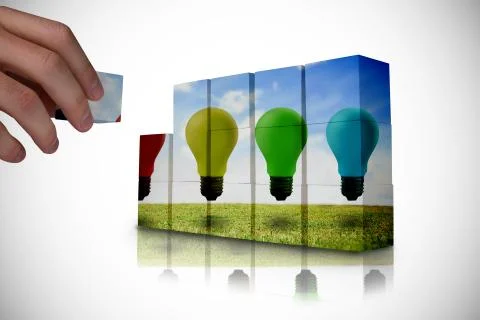 Composite image of hand building wall Stock Illustration