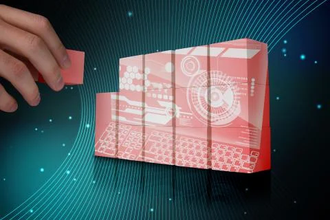 Composite image of hand building wall Stock Illustration