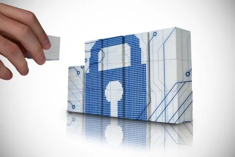 Composite image of hand building wall Stock Illustration