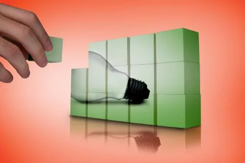 Composite image of hand building wall Stock Illustration