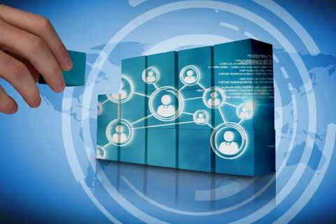 Composite image of hand building wall Ilustración de archivo