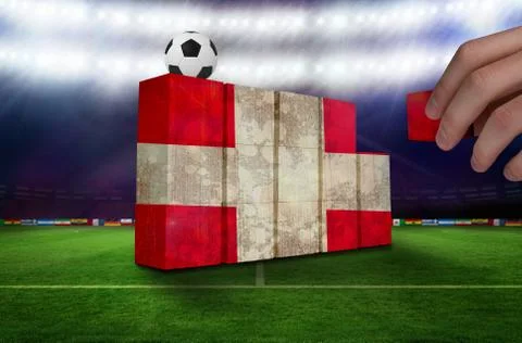 Composite image of hand building wall Stock Illustration