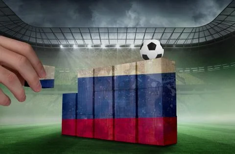Composite image of hand building wall Stock Illustration