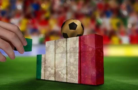 Composite image of hand building wall Ilustración de archivo