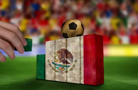 Composite image of hand building wall Ilustración de archivo