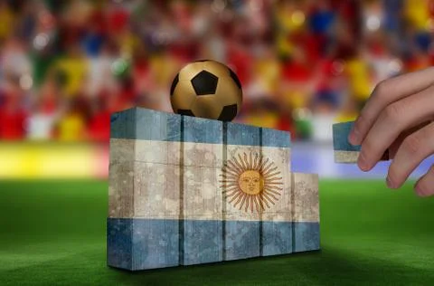 Composite image of hand building wall Ilustración de archivo