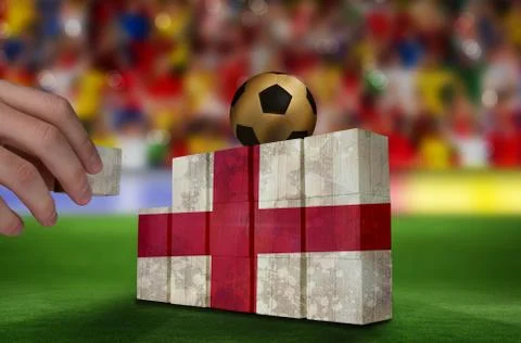 Composite image of hand building wall Ilustración de archivo