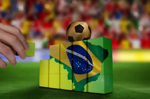 Composite image of hand building wall Ilustración de archivo