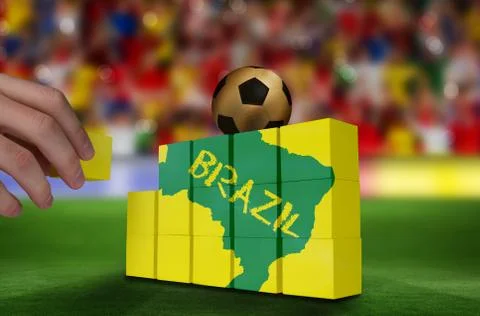 Composite image of hand building wall Ilustración de archivo