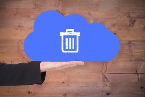 Composite image of hand holding cloud Fotos Stock