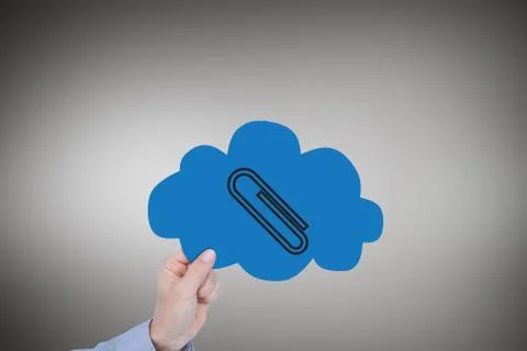 Composite image of hand holding cloud Stock Photos