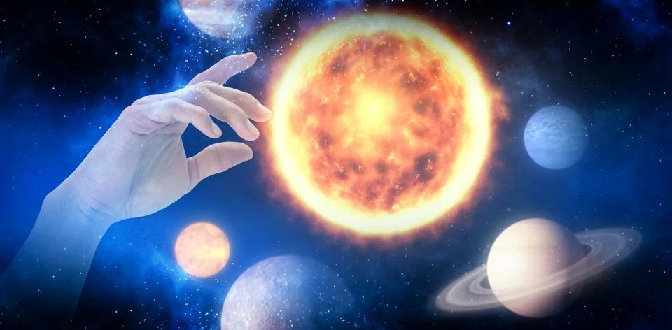 Composite image of hand of man pretending to touch an invisible screen 3d Stock Illustration