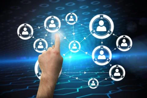 Composite image of hand pointing Illustrazione stock