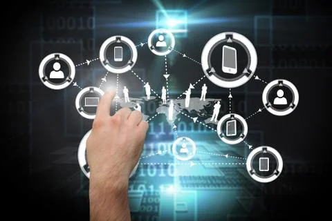 Composite image of hand pointing Stock Illustration