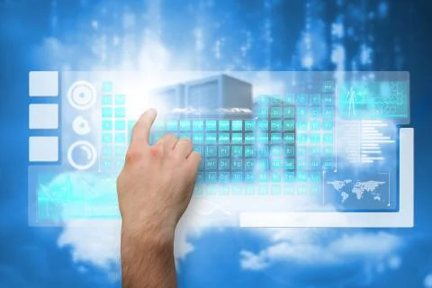 Composite image of hand pointing Illustrazione stock