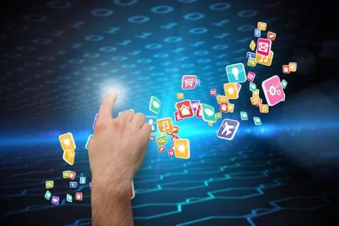 Composite image of hand pointing イラスト素材