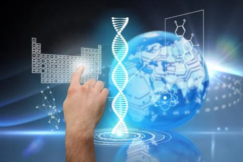 Composite image of hand pointing Illustrazione stock