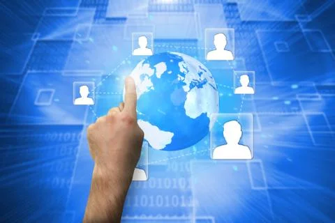 Composite image of hand pointing Illustrazione stock