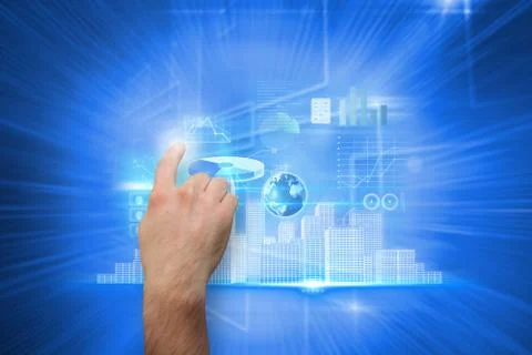 Composite image of hand pointing Stock Illustration
