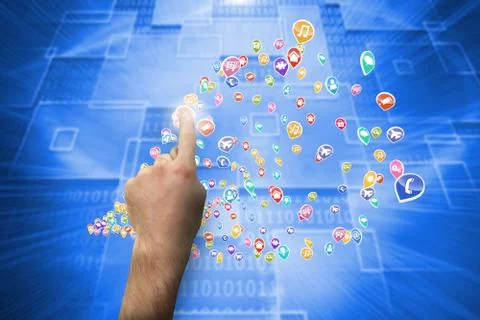 Composite image of hand pointing Illustrazione stock