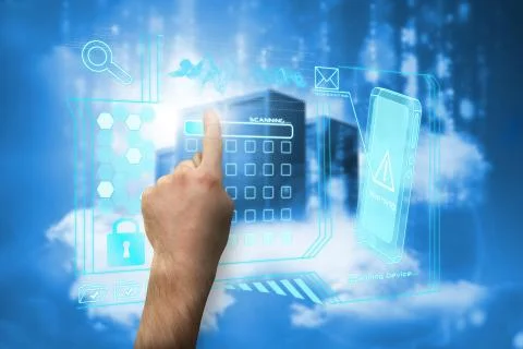 Composite image of hand pointing 스톡 일러스트