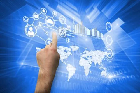 Composite image of hand pointing Stock Illustration