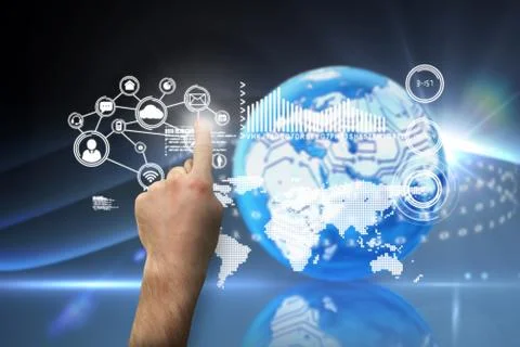 Composite image of hand pointing 스톡 일러스트