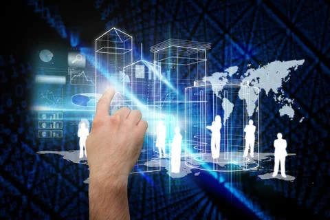 Composite image of hand pointing 库存插图