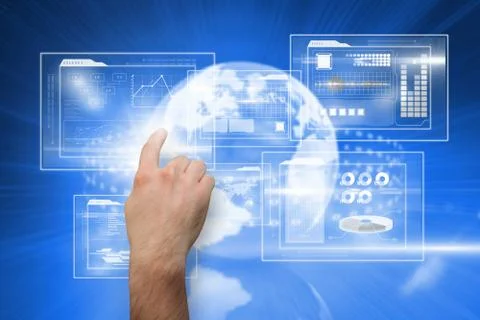 Composite image of hand pointing Illustrazione stock