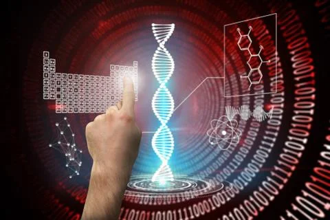 Composite image of hand pointing Illustrazione stock