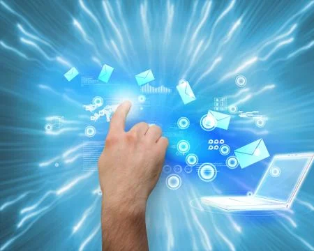 Composite image of hand pointing Stock Illustration