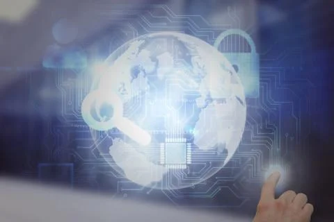 Composite image of hand pointing 库存插图