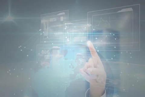 Composite image of hand pointing Stock Illustration