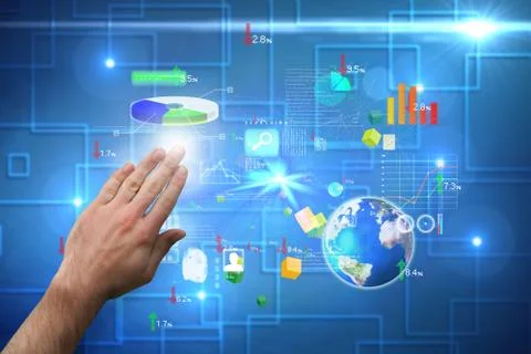 Composite image of hand presenting Stock Illustration