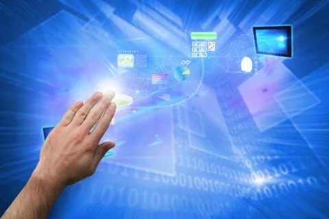 Composite image of hand presenting Stock Illustration