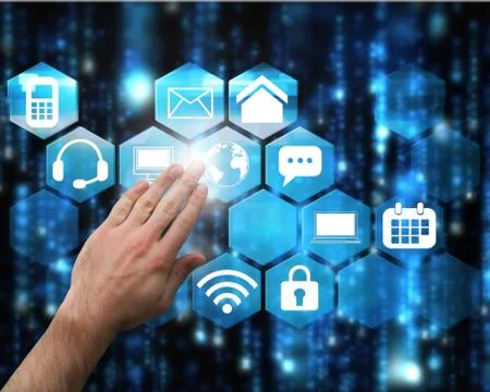 Composite image of hand presenting Illustrazione stock